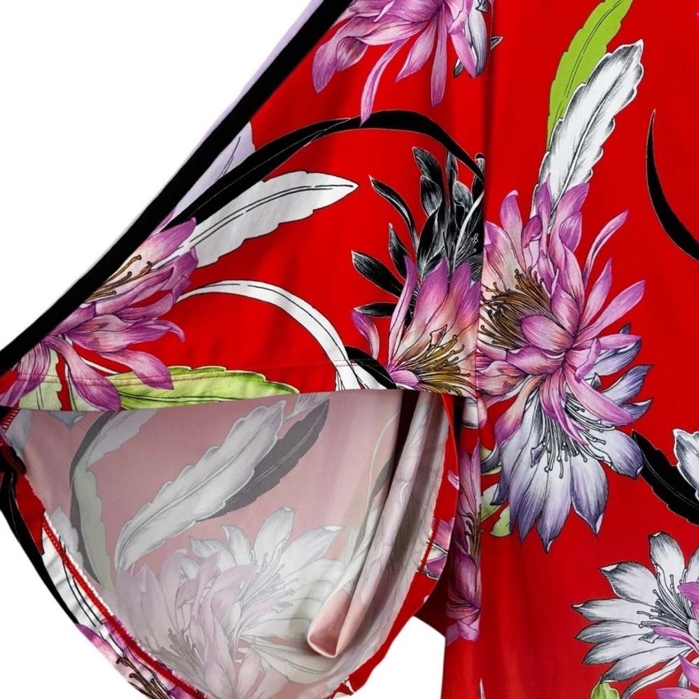 Trina Turk Shangri La Floral Tunic Size Large L Kimono Beach Coverup Mini Dress - Picture 4 of 6